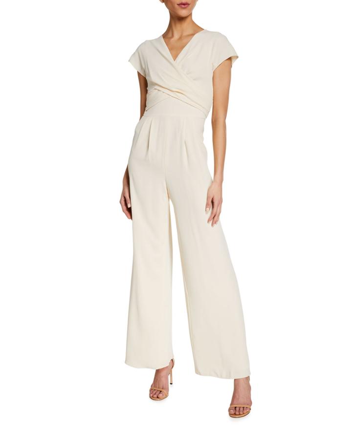 Crossover Wrap Jumpsuit W/ Pockets