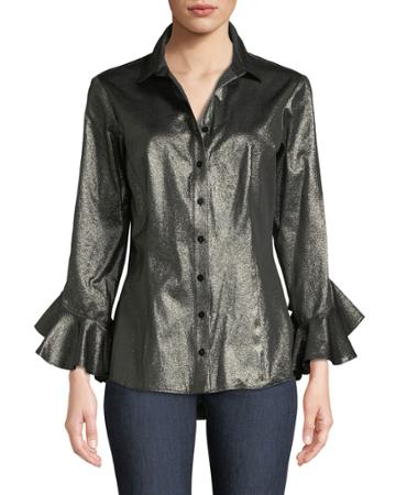 Carmella Gold Rush Ruffle-sleeve