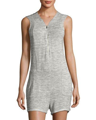 Front-zip Jersey Romper