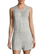 Front-zip Jersey Romper
