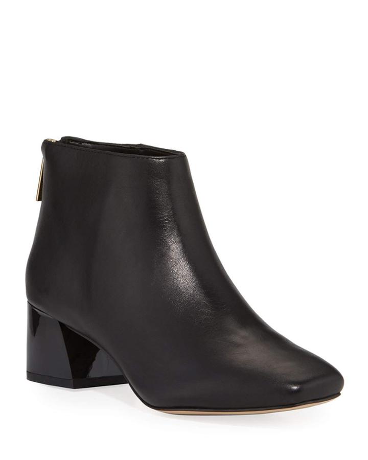 Hayden Leather Patent-heel Booties