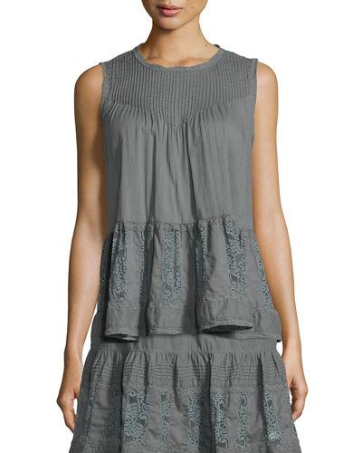 The Jubilee Embroidered Tank, Gray