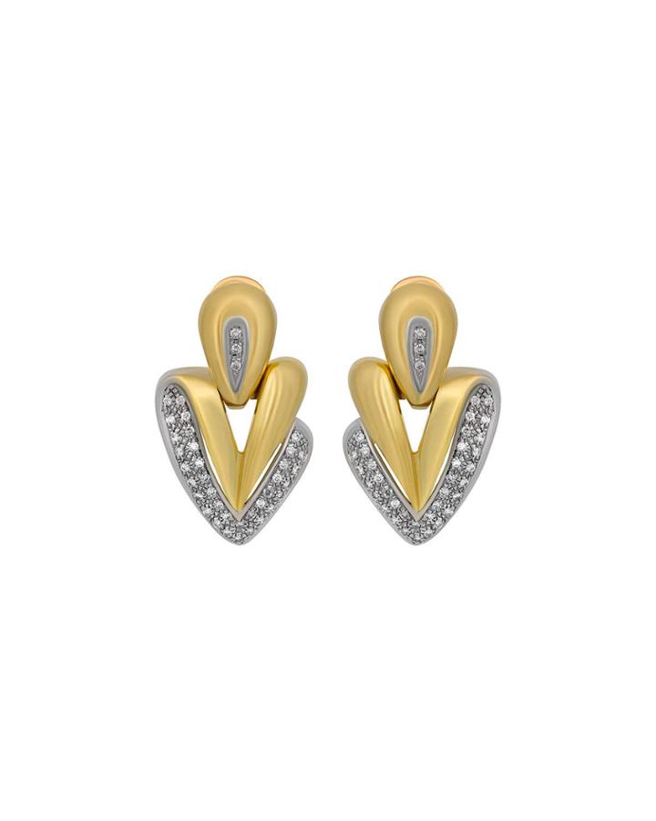 18k Diamond Door-knocker Earrings