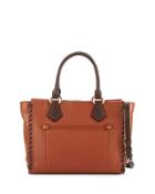 Addey Whipstitched Leather Satchel Bag, Woodbury/chocolate