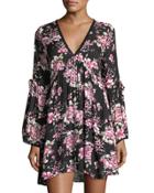 Garett Floral-print Long-sleeve Dress