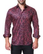 Men's Fibonacci Motif Red Shaped-fit