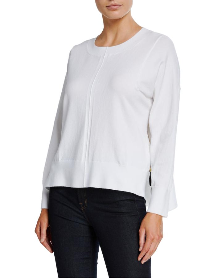 Side-zip Bateau-neck