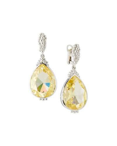 Bermuda Pear-cut Canary Crystal Drop Earrings