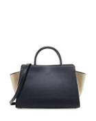 Eartha Colorblock Leather Satchel Bag,