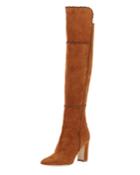 Rubiohi Stitched Suede Knee Boot, Brown