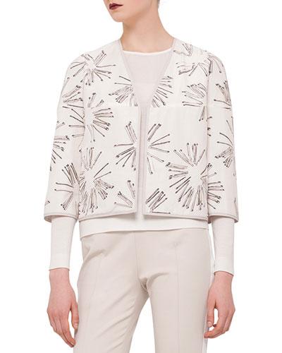 3/4-sleeve Matchstick Reversible Jacket, Canvas