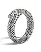 Dot 18k Gold & Silver Diamond Pave Double-coil Bracelet,