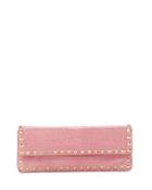 Rockstud East-west Clutch Bag, Pink
