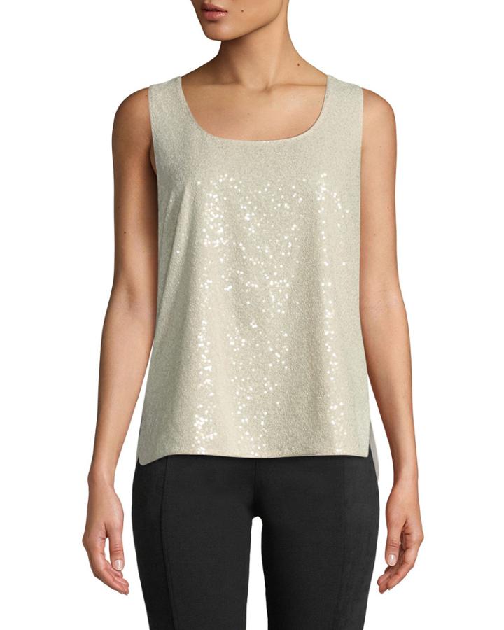 Cleo Sleeveless Sequined Blouse