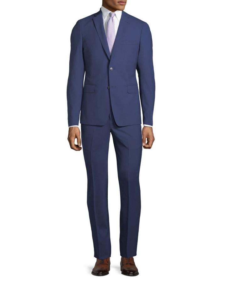 Slim-fit Two-piece Pinstriped Wool