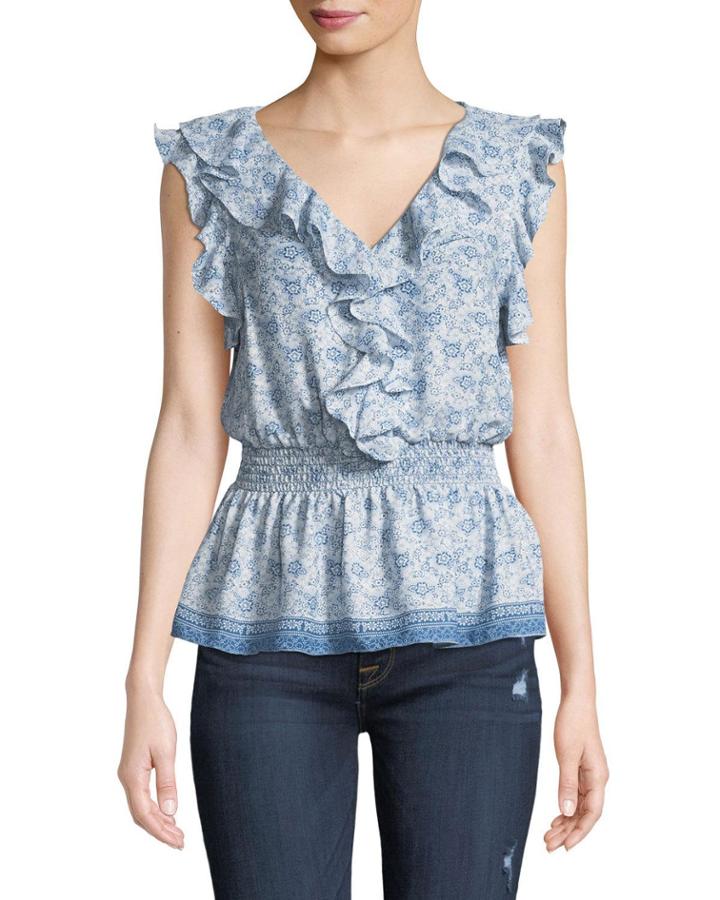 Smocked Top With Ruffle Detail