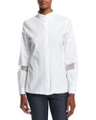 Long-sleeve Embroidered-stripe