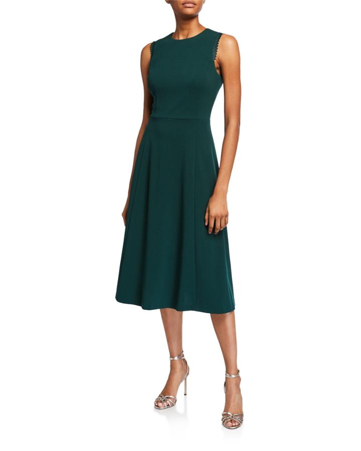 Lace-trim Fit-and-flare Dress