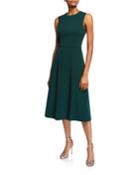 Lace-trim Fit-and-flare Dress