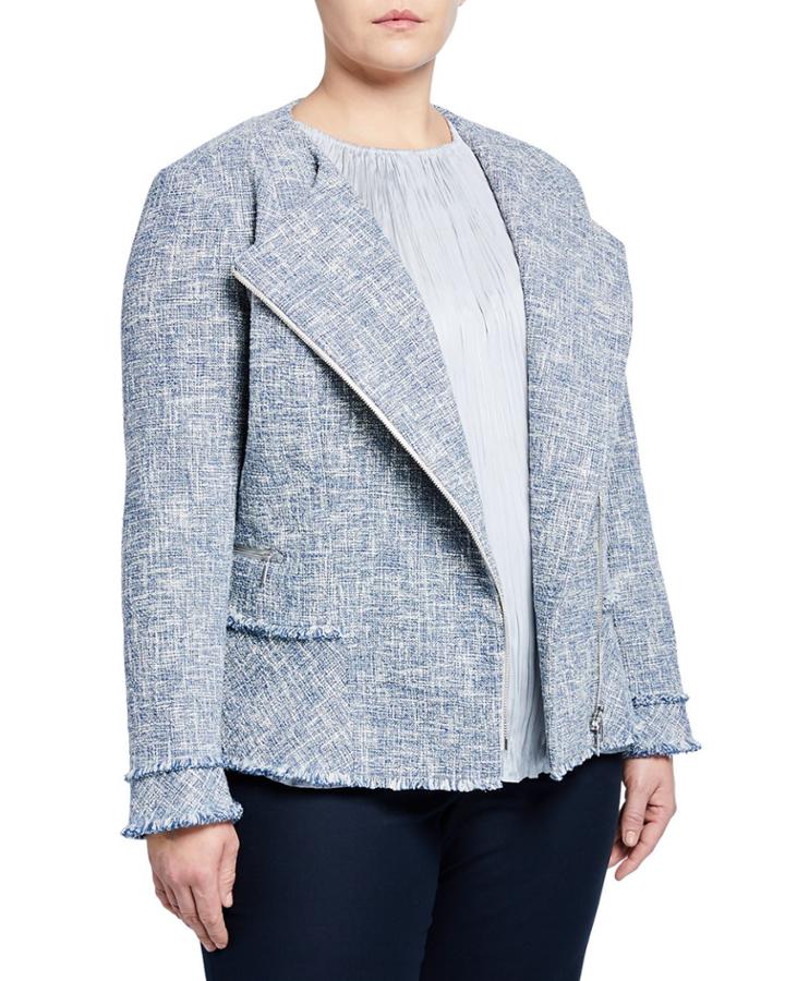 Owen Draped Fringe Tweed Jacket,