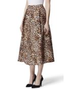 Inverted-pleat Leopard-print