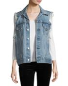 Patti Oversized Distressed Denim Vest