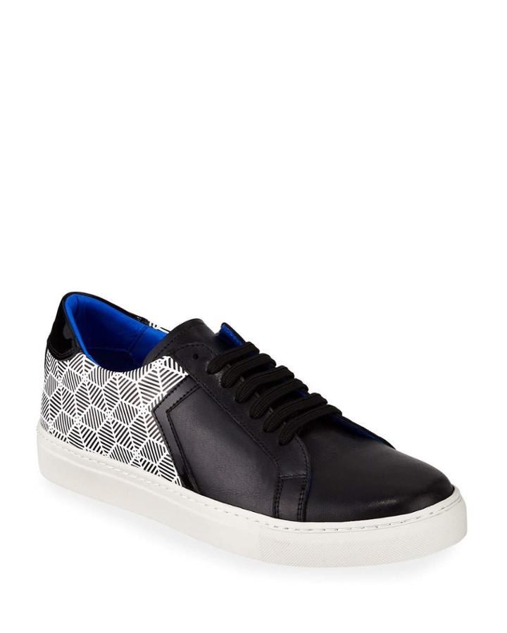 Men's Leather Graphic Low-top
