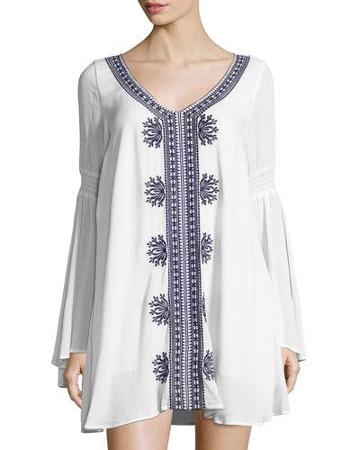 Sina Embroidered Long-sleeve Tunic