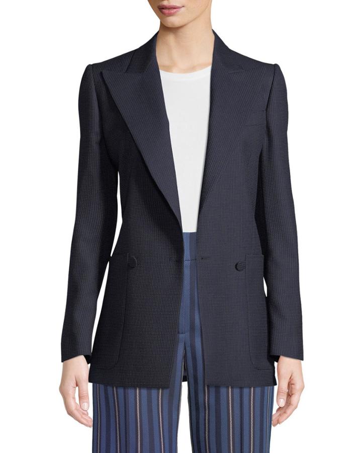 Leamington Pindot Wool Single-button Jacket