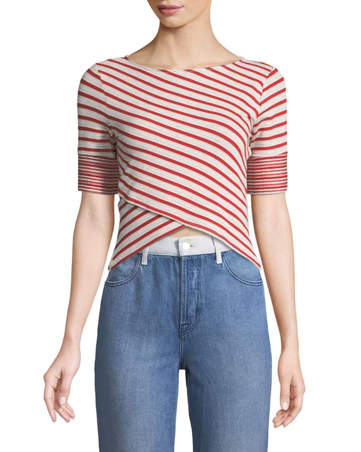 Striped Cross-front Top