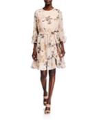 Floral Ruffle Belted Dress