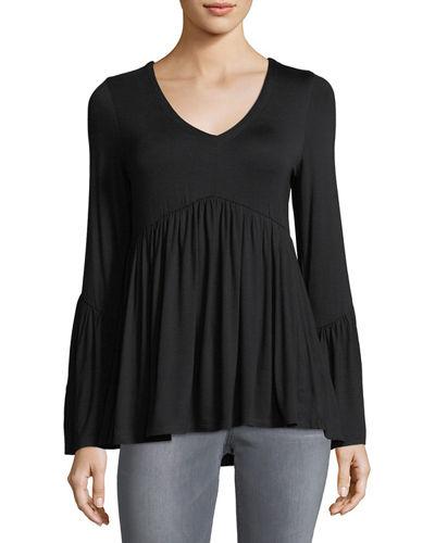 Bell-sleeve Babydoll Tunic