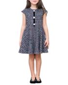 Multi-tweed Cap-sleeve Dress,