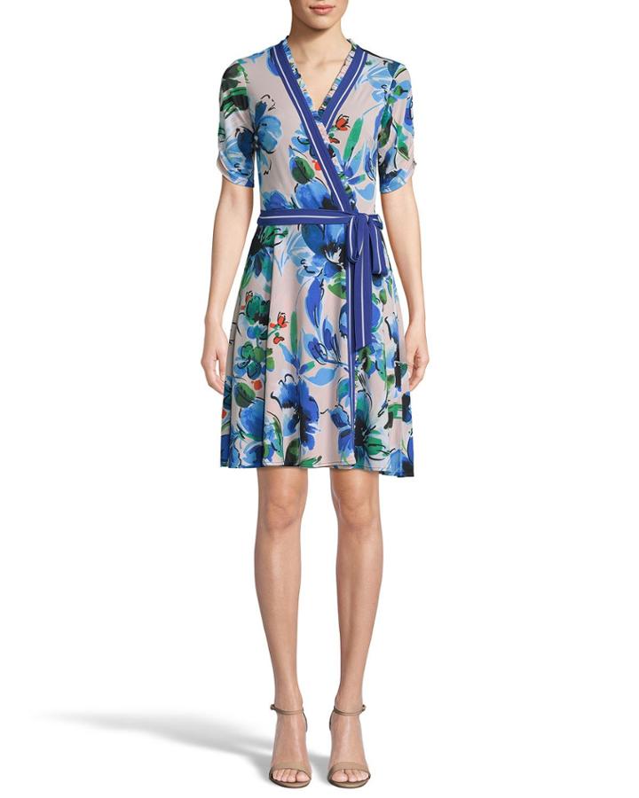 Floral Tie-front Wrap Dress