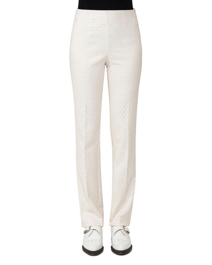 Constance Jacquard Slim Pants, Off White