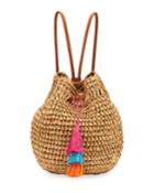 Crochet Backpack With Multicolor Tassel