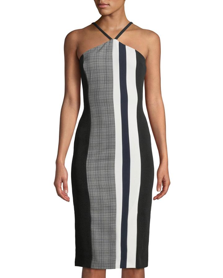 Hailey Mixed-stripe Halter Dress