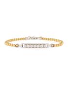 14k Two-tone Bead & Diamond Bezels Bracelet