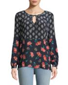 Plus Size Elise Tie-neck Floral-print Blouse