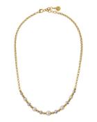 Callie Beaded Pearl Necklace, Gold/white