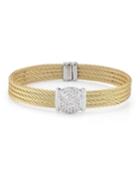 18k Multi-row Diamond & Sapphire Cable Bracelet, Yellow