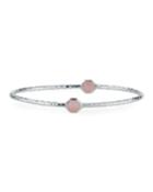 Octagon 2-stone Bangle In Pink Opal