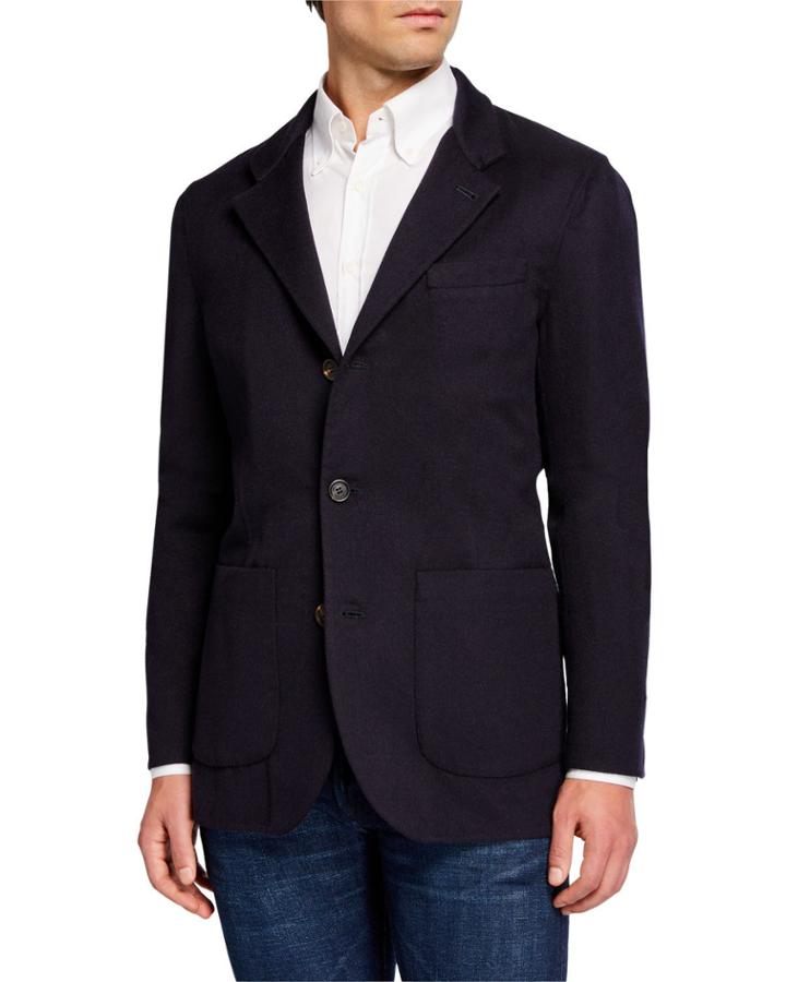 Men's Cashmere Patch Pocket Outerwear