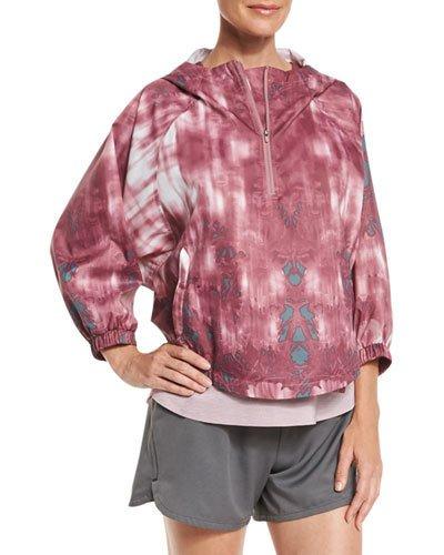 Gymset Cropped Anorak Jacket, Nostalgia Rose/balsam Green Photo Floral Print