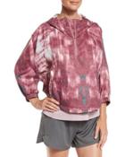 Gymset Cropped Anorak Jacket, Nostalgia Rose/balsam Green Photo Floral Print