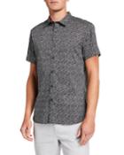 Men's Star-print Short-sleeve Button-down