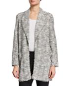 Tweed Frayed Open-front Jacket