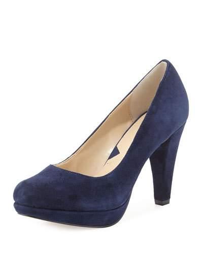 Prestin Suede Platform Pump, Blue