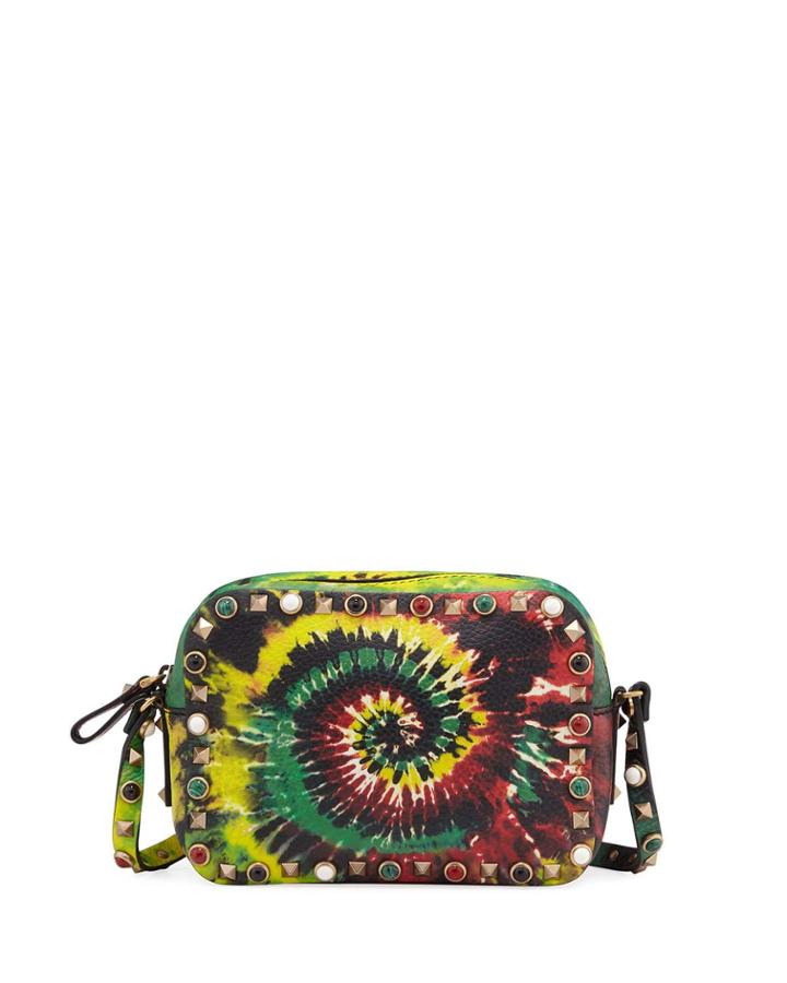 Tie-dye Leather Studded