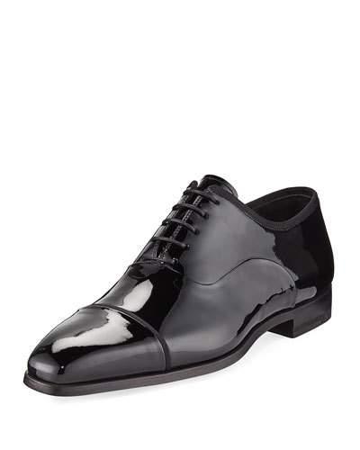 Carmona Patent Lace-up Oxford, Black